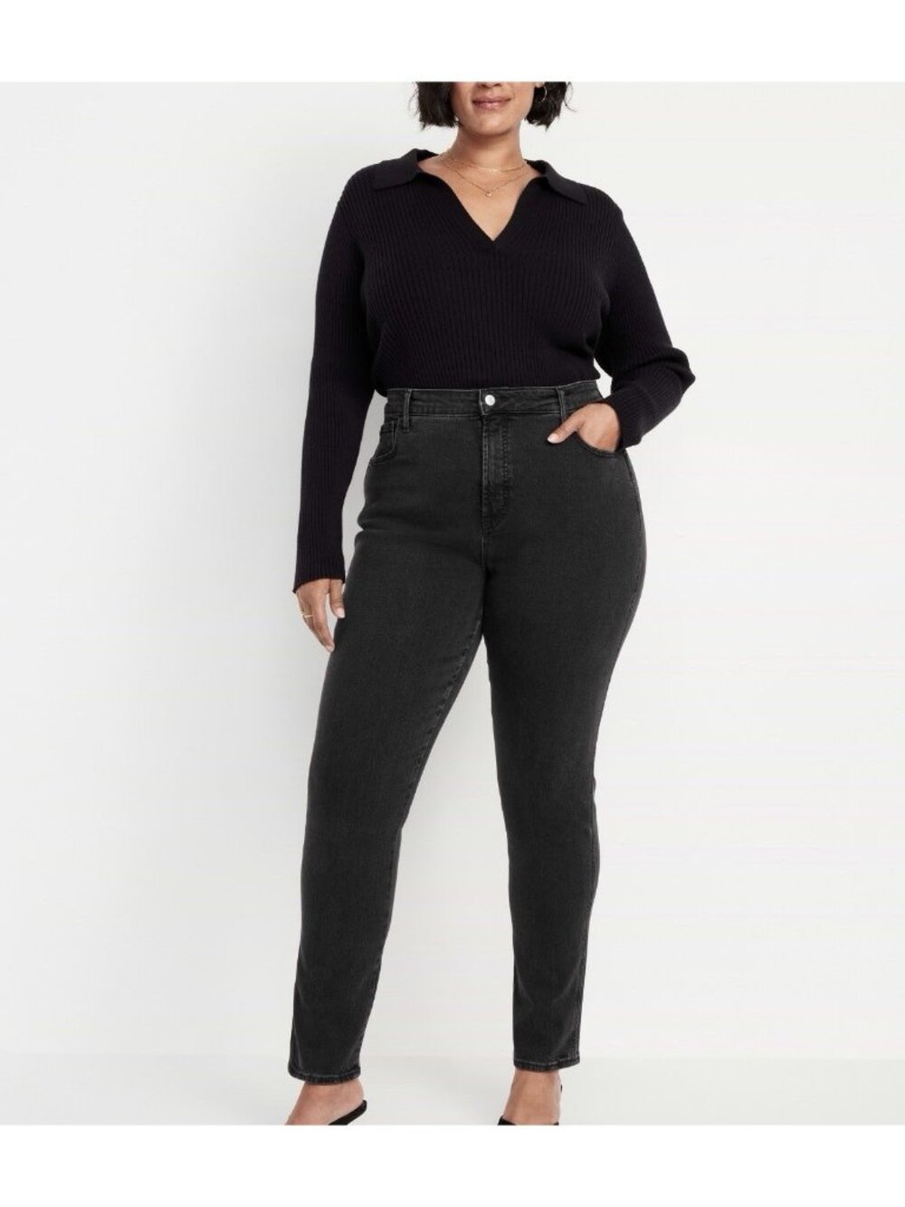 Old Navy Women’s High-Rise Vintage Slim Black Jeans NWT 22
